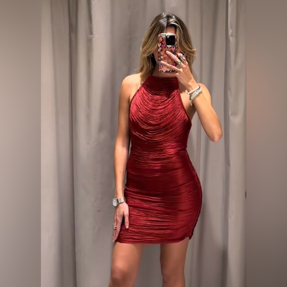 Zara Red Halter Dress